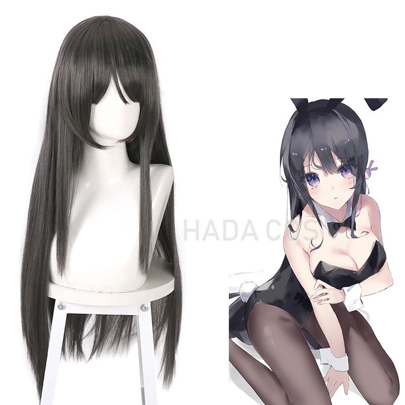 Sakurajima Mai Cosplay Wig - Long Gray Hair for Anime Enthusiasts