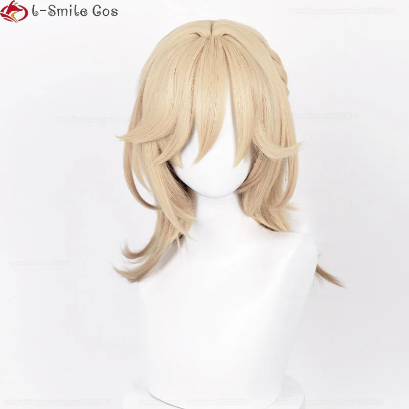 Kaveh Cosplay Wig 50cm Long Heat Resistant Synthetic Hair + Wig Cap