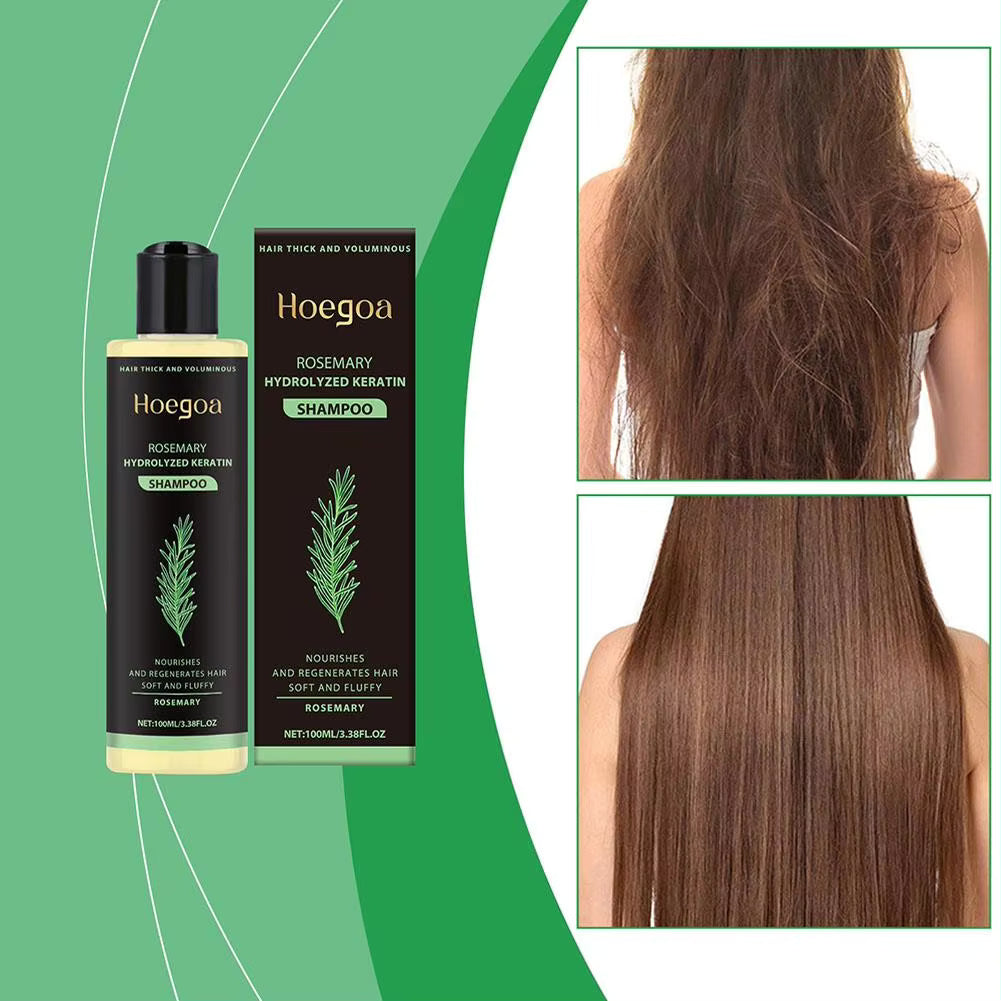 HOEGOA Rosemary Hydrolyzed Keratin Shampoo Scalp Care Dandruff Cleanse Moisturizing Hair Care 100ml
