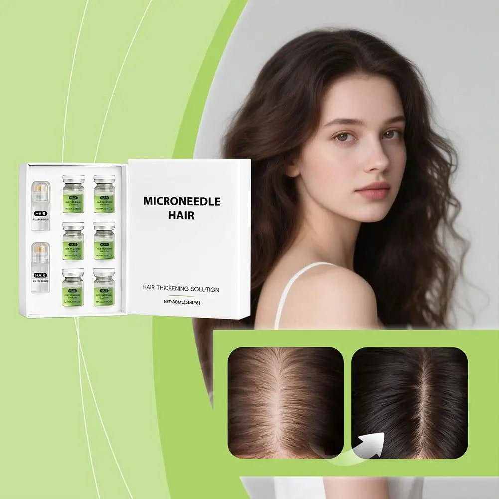 Microneedle Hair Roller Scalp Serum Set For Thinning Hair Fuller Looking Root Care