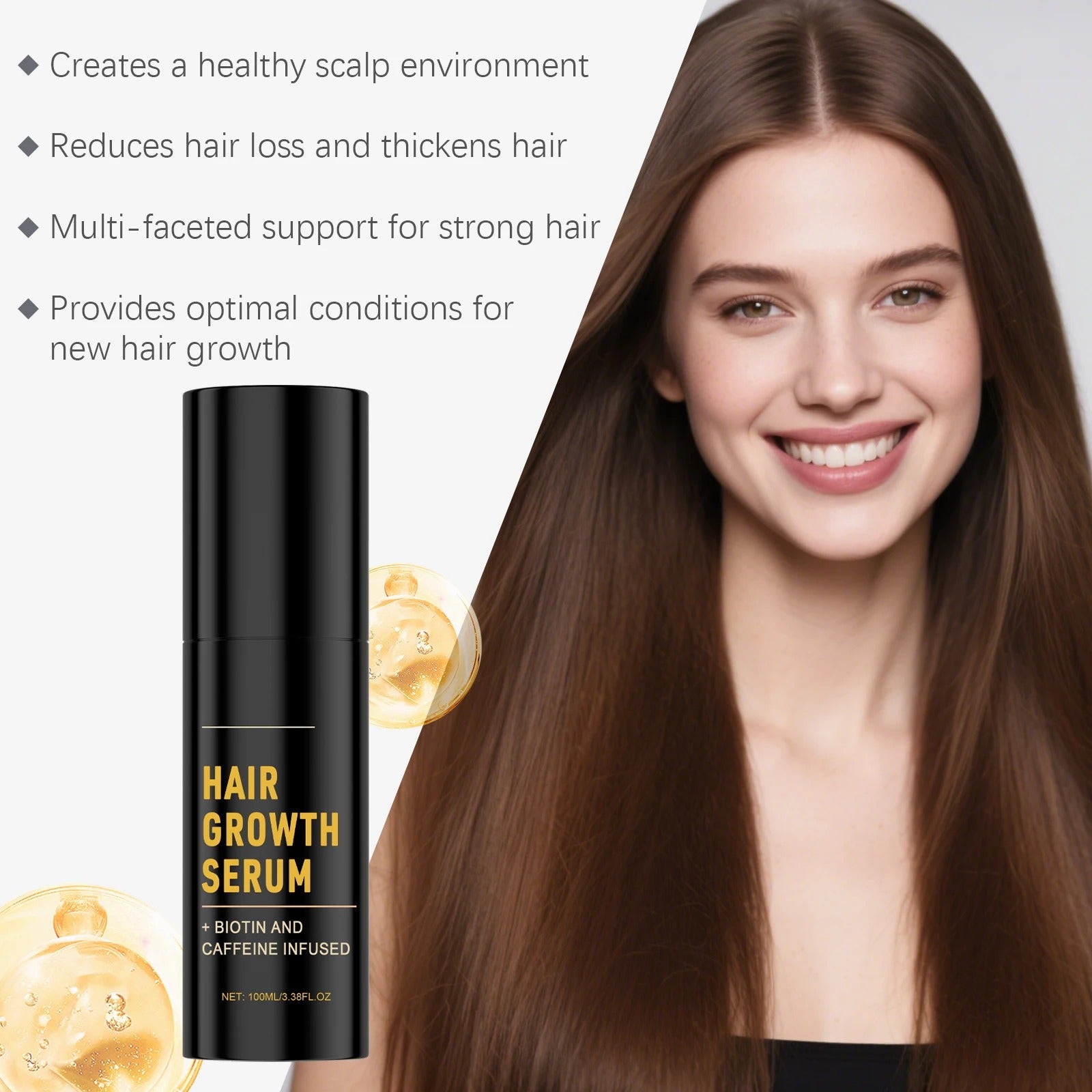Hair Growth Serum Rosemary Biotin Caffeine Scalp Care For Thinning Hair