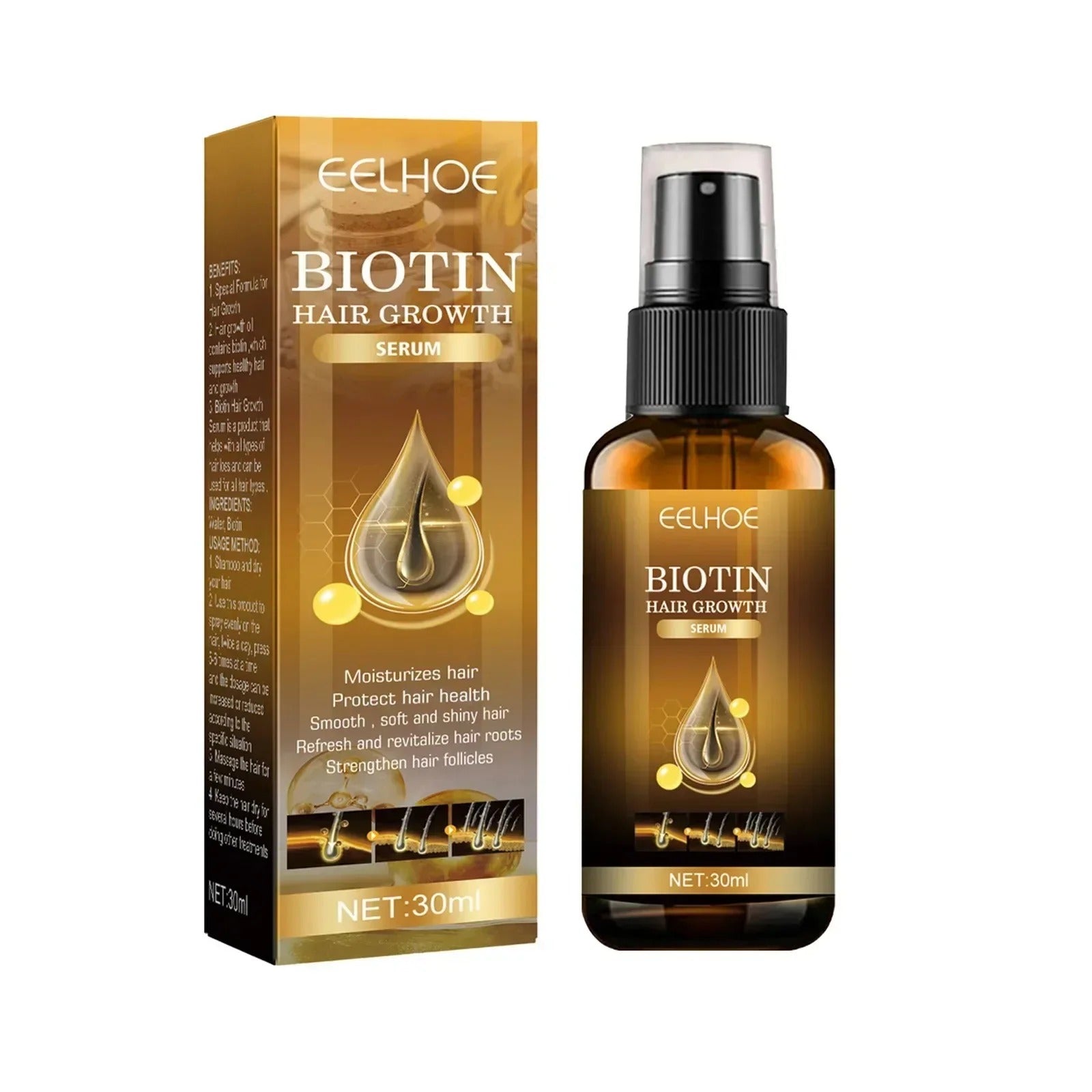 Biotin Hair Thickening Spray Scalp Care Strengthening Treatment 30ml
