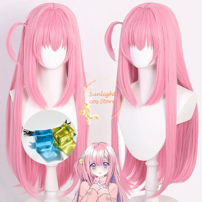 80cm Pink Gotou Hitori Cosplay Wig - Heat Resistant Synthetic Hair