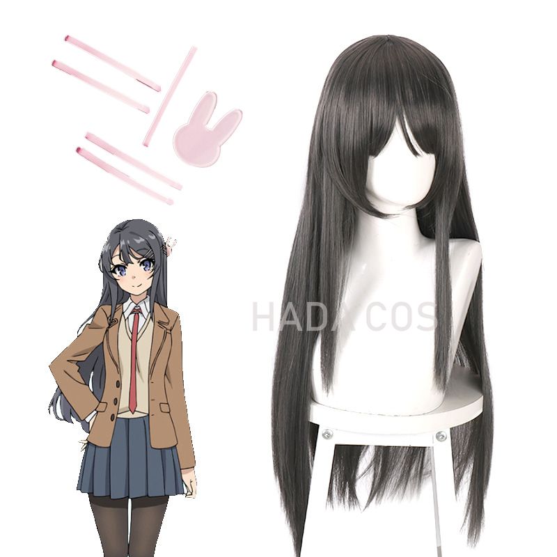 Sakurajima Mai Cosplay Wig - Long Gray Hair for Anime Enthusiasts