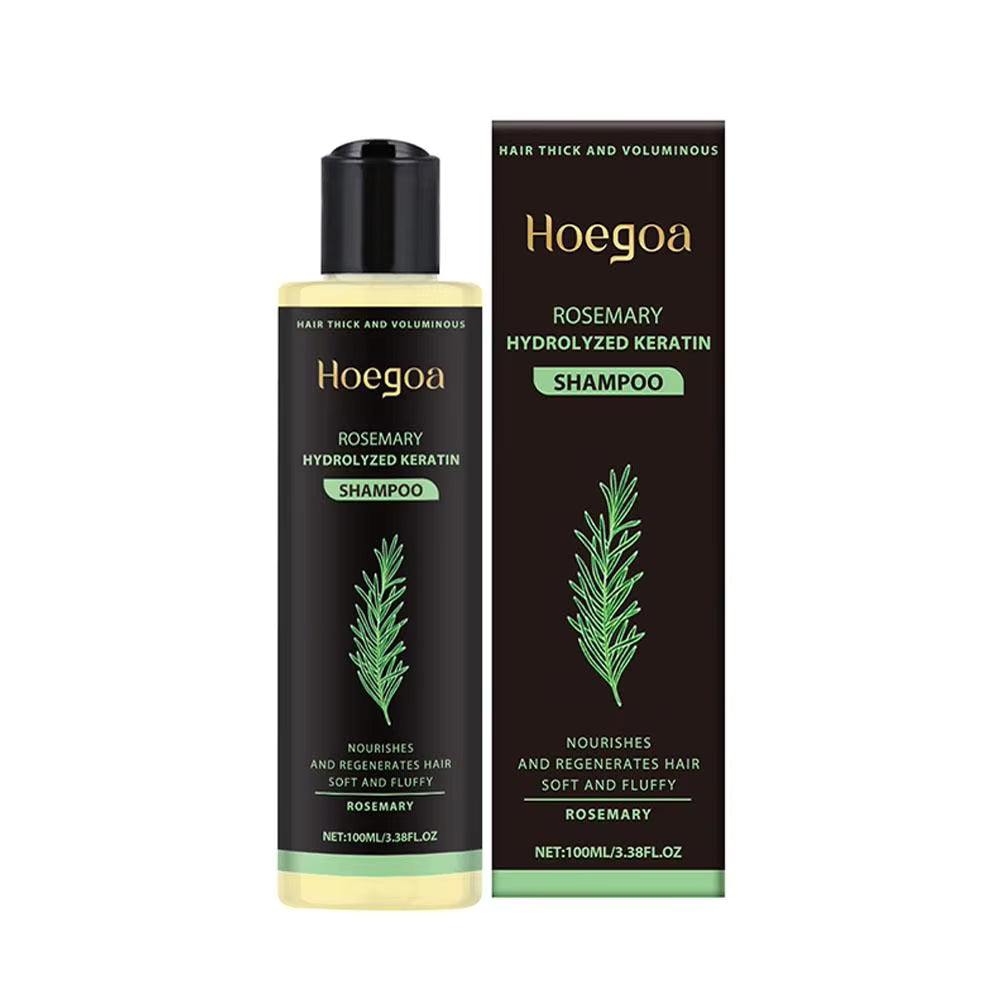 HOEGOA Rosemary Hydrolyzed Keratin Shampoo Scalp Care Dandruff Cleanse Moisturizing Hair Care 100ml