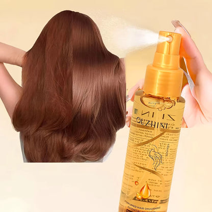 OUZHINI Perfumed Hair Smoothing Essential Oil Spray Scented Hair Mist Anti Frizz Smoothing Spray Glossy Shine Leave In Care 100ml