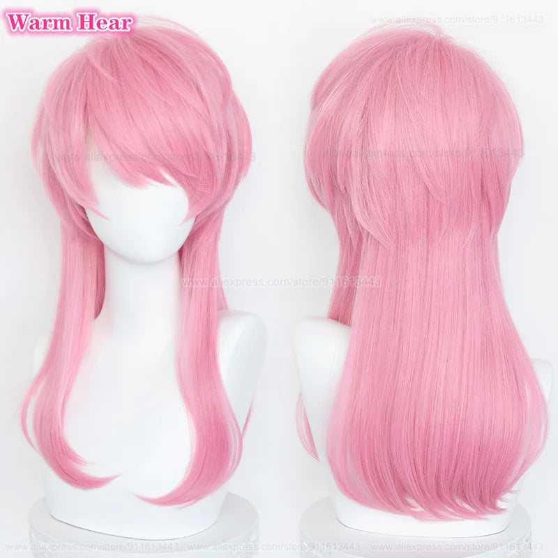 Anime Cosplay Wig - Heat Resistant Synthetic - Long Milk White Pink Hair