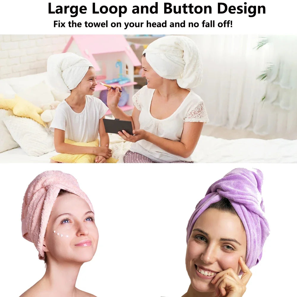 Microfiber Hair Towel - Quick-Dry &amp; Ultra Absorbent Hair Drying Wrap