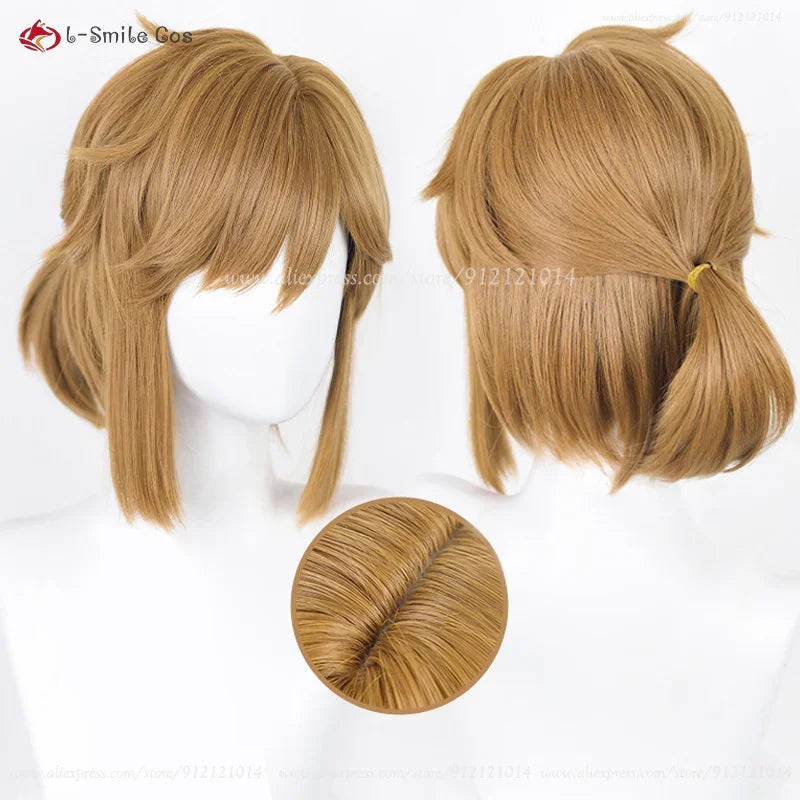 Anime Link Cosplay Wig - Brown Heat Resistant Hair for Costumes &amp; Parties