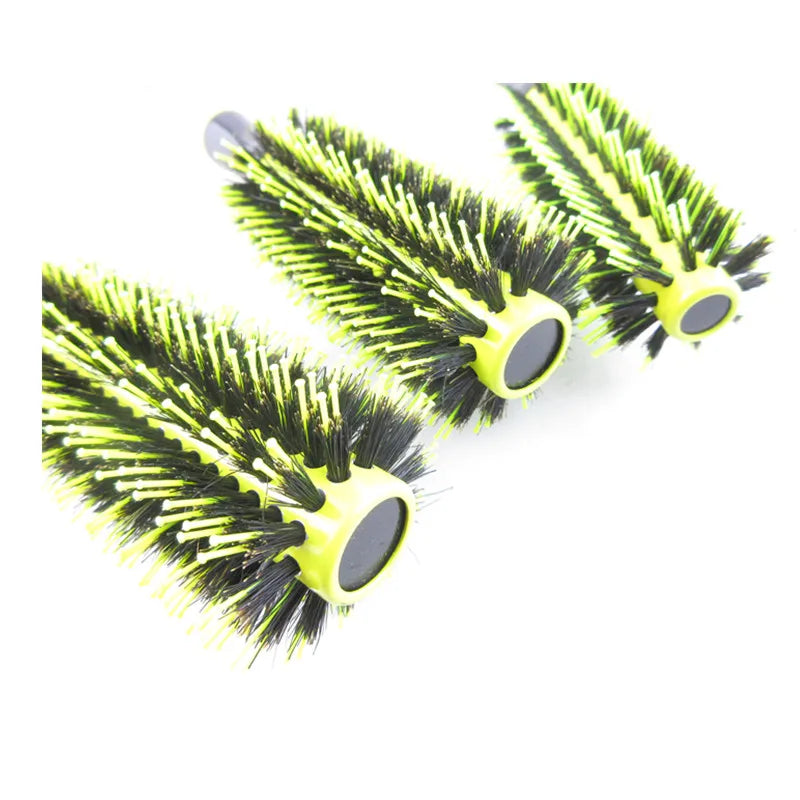 6pcs Yellow Boar Bristle Wooden Hair Comb Set for Salon Styling