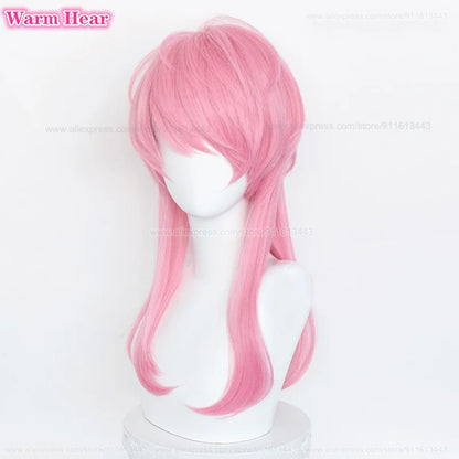 Anime Cosplay Wig - Heat Resistant Synthetic - Long Milk White Pink Hair