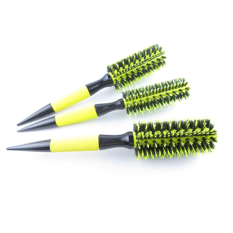 6pcs Yellow Boar Bristle Wooden Hair Comb Set for Salon Styling