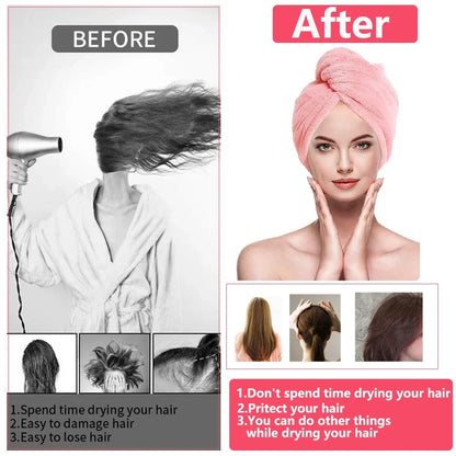 Microfiber Hair Towel - Quick-Dry &amp; Ultra Absorbent Hair Drying Wrap