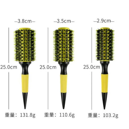 6pcs Yellow Boar Bristle Wooden Hair Comb Set for Salon Styling