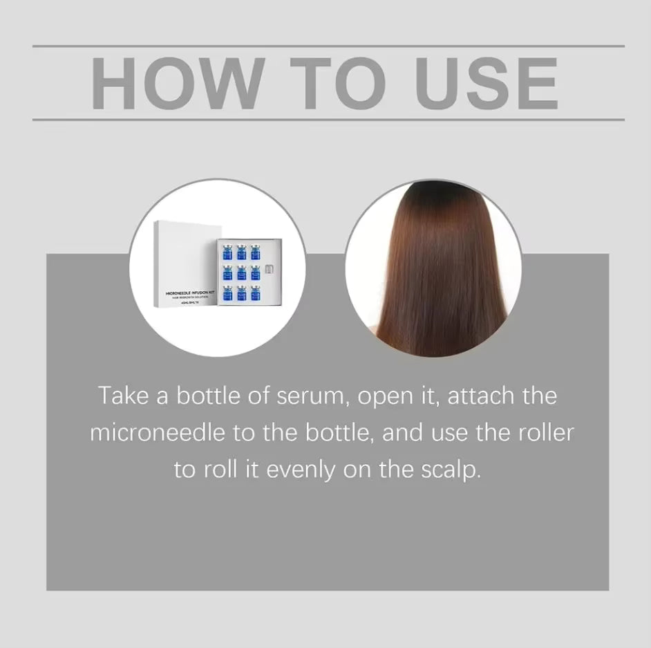 Microneedle Scalp Serum Hair Care Kit With Micro Needle Head Treatment 9x 5ml