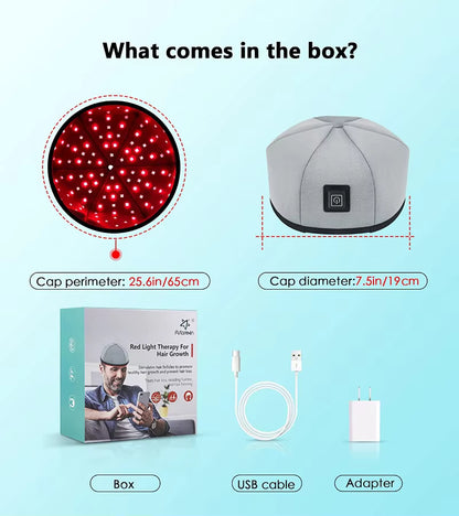 LED Red Light Scalp Massager Cap for Hair Growth &amp; Head Therapy