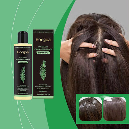 HOEGOA Rosemary Hydrolyzed Keratin Shampoo Scalp Care Dandruff Cleanse Moisturizing Hair Care 100ml