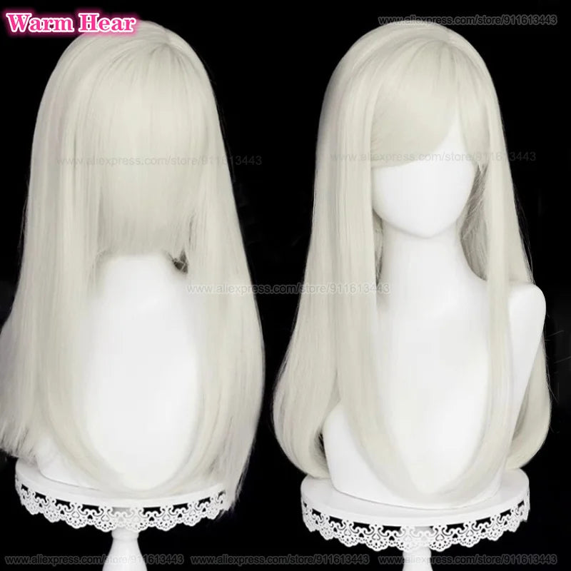 Anime Cosplay Wig - Heat Resistant Synthetic - Long Milk White Pink Hair