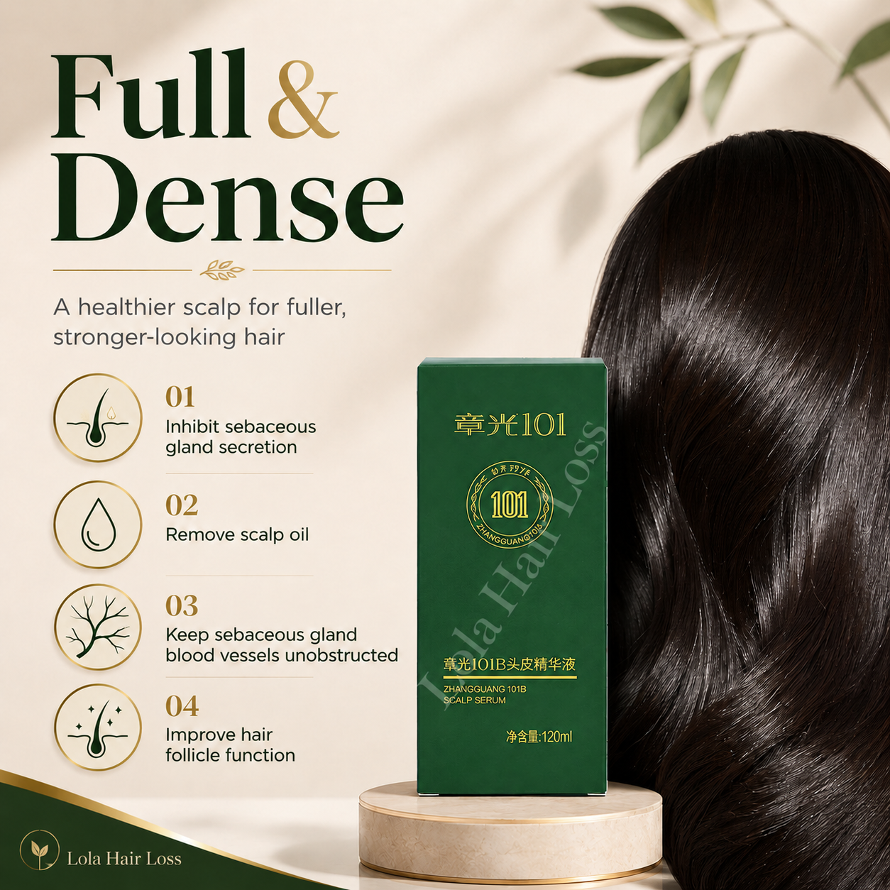 Zhangguang 101B Herbal Hair Tonic for Thinning Hair and Scalp Care, 120ml