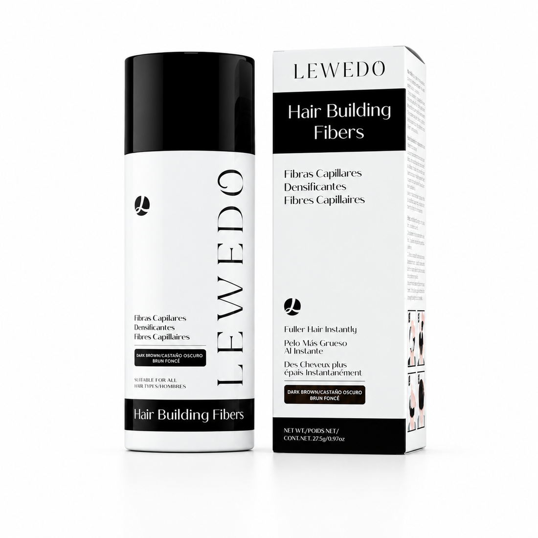 LEWEDO Natural Hair Building Fibers for Men Instant Volume Hair Concealer