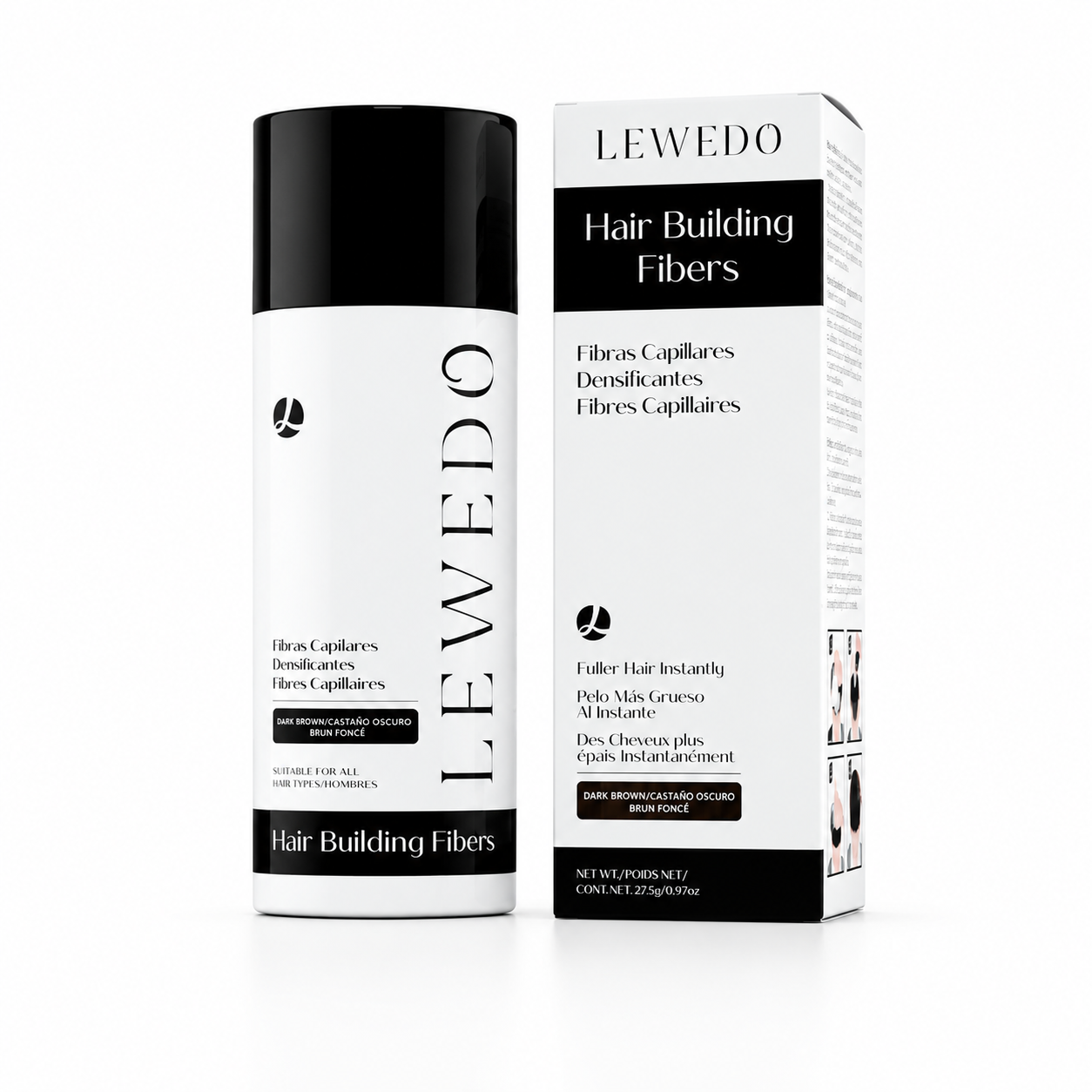 LEWEDO Natural Hair Building Fibers for Men Instant Volume Hair Concealer