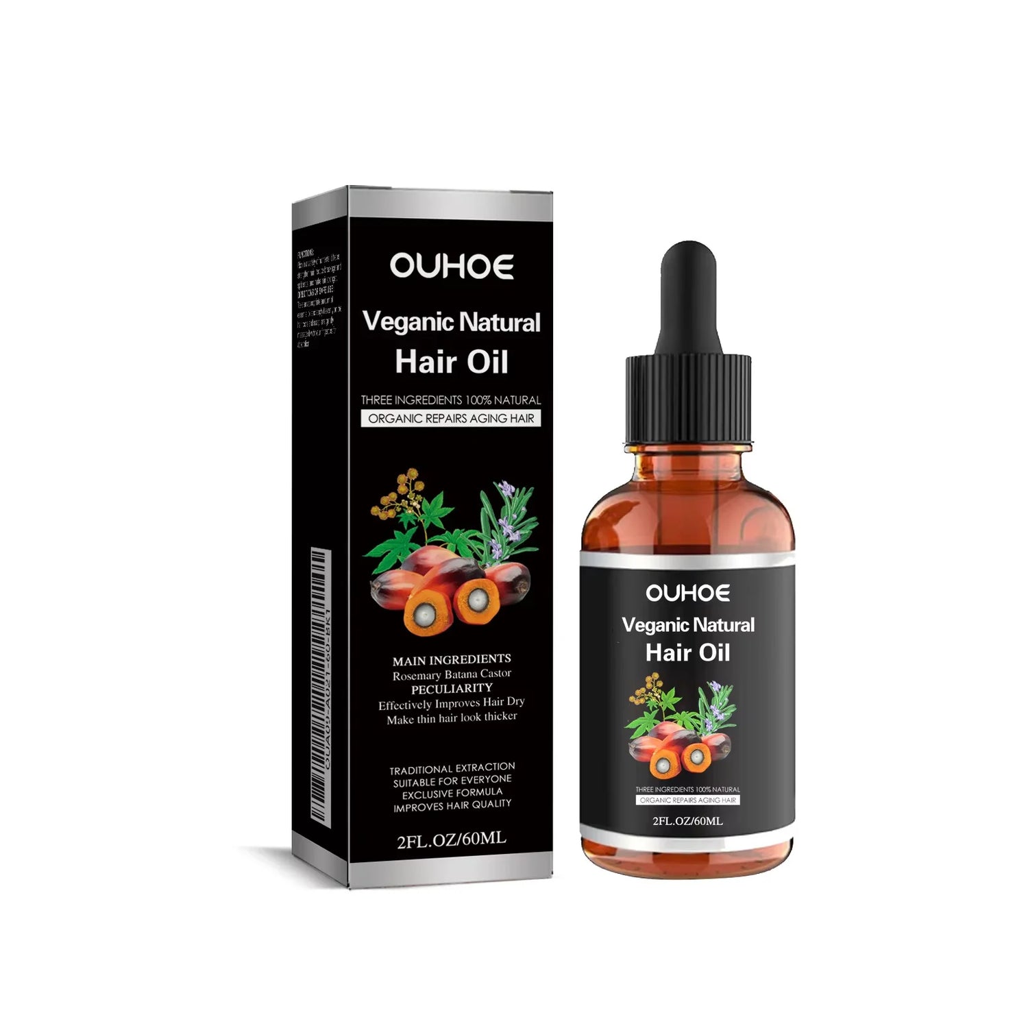 Pure Batana Hair Oil Natural Hair Growth Dry Damaged Keratin Repairing Baldness Thinning Scalp Treatment Hair Loss Essential Oil