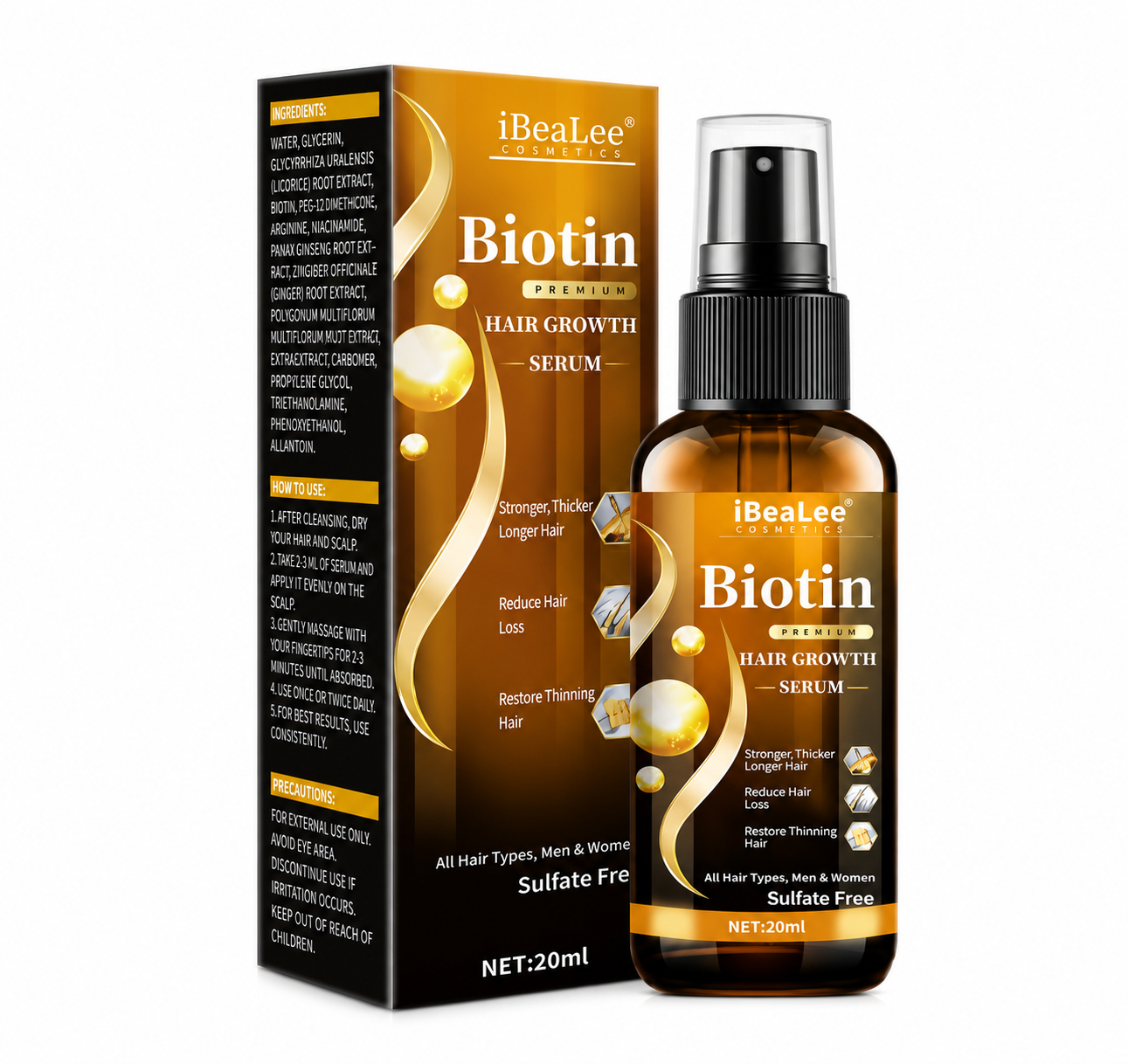 IBEALEE Hair Growth Serum Scalp Treatment Thickening Nourishing Formula Men