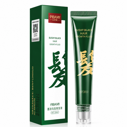 PIBAMY Bushy Black Hair Growth Fluid Men’s Scalp Serum Root Nourishing Fuller Thicker Looking Hair Care