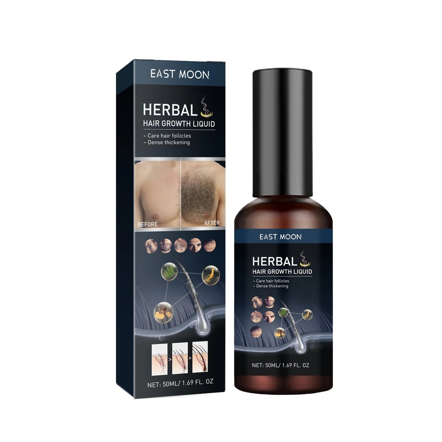 Men’s Beard Growth Spray Mustache Chest Body Hair Thickening Serum 30ml