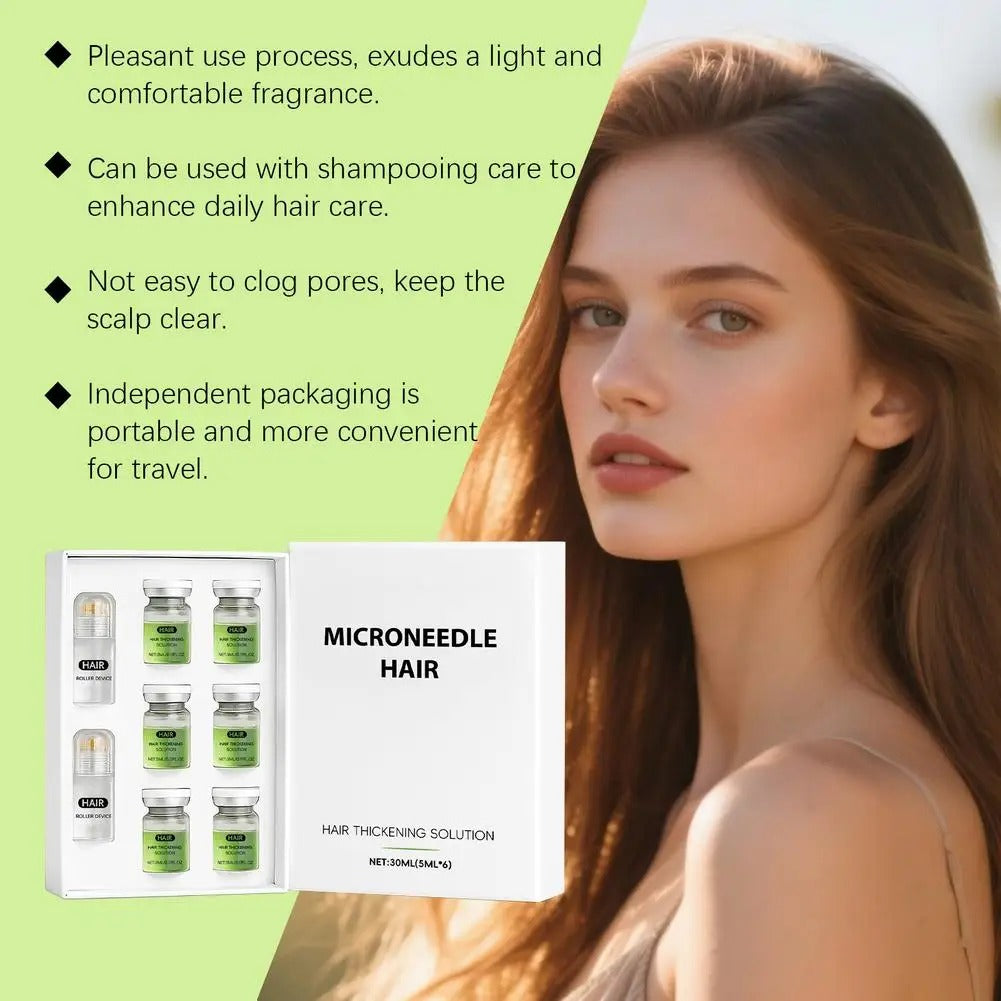 Microneedle Hair Roller Scalp Serum Set For Thinning Hair Fuller Looking Root Care