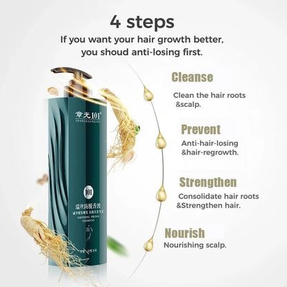 Hair Growth Shampoo And Conditioner Set Thickening Scalp Care Ginger Formula 360G