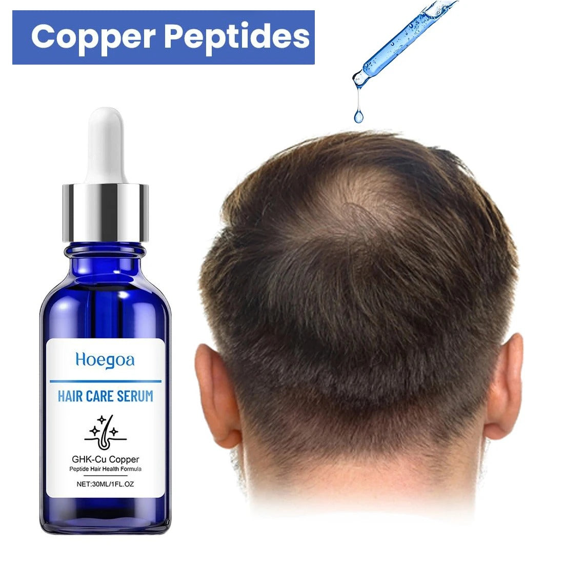 30ML GHK-Cu Copper Peptide Hair Serum Scalp Care Fuller Thicker Hair