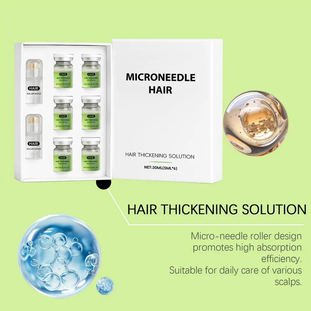 Microneedle Hair Roller Scalp Serum Set For Thinning Hair Fuller Looking Root Care