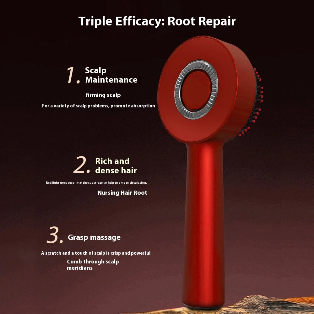 Red Light Scalp Massager Hair Growth Brush Electric Vibration Oil Applicator