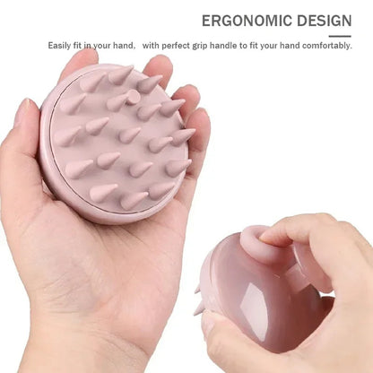 Silicone Scalp Massager Shampoo Brush Hair Growth Exfoliating Shower Scrubber