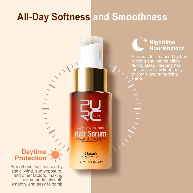 PURC Leave In Hair Serum Smooth Shine Frizz Control Repair Nourishing Oil