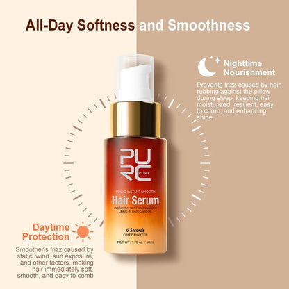 PURC Leave In Hair Serum Smooth Shine Frizz Control Repair Nourishing Oil