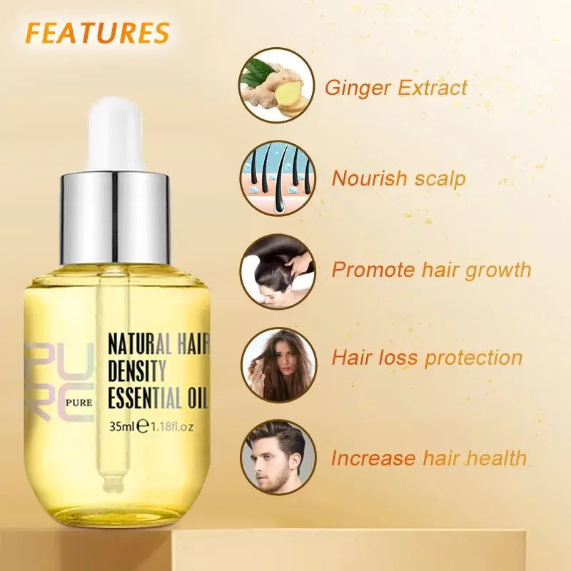 PURC Ginger Hair Oil For Thinning Hair Scalp Care Smoothing Repair Men Women