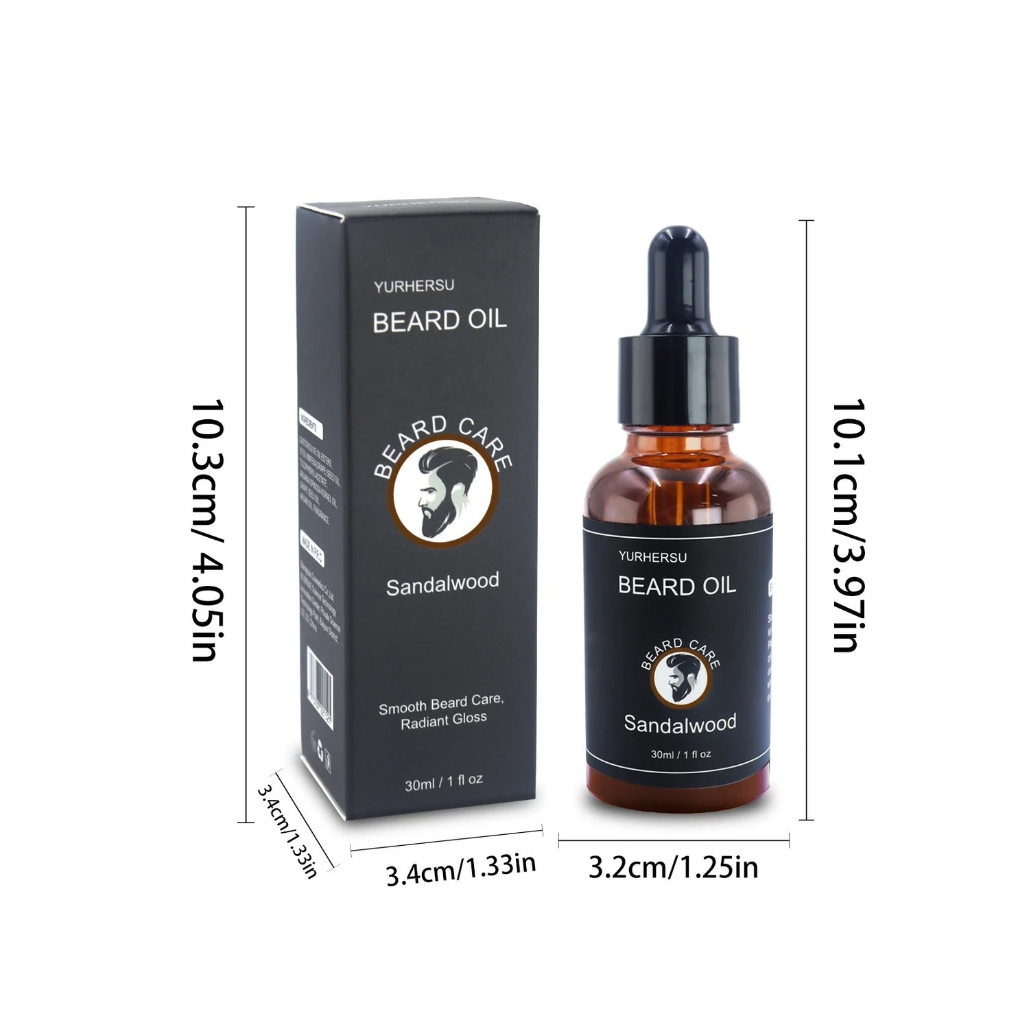 YURHERSU 30ml Beard Serum Men, Premium Grooming Oil, Fuller Look, Soft Finish