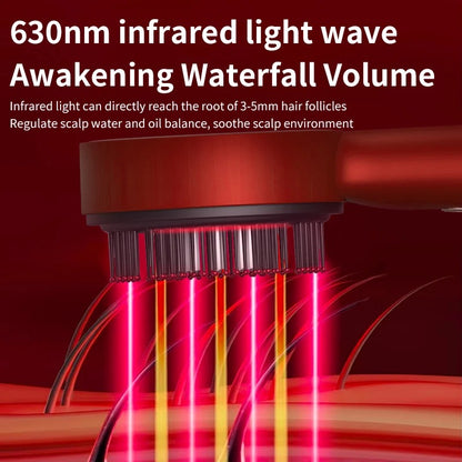 Red Light Scalp Massager Hair Growth Brush Electric Vibration Oil Applicator