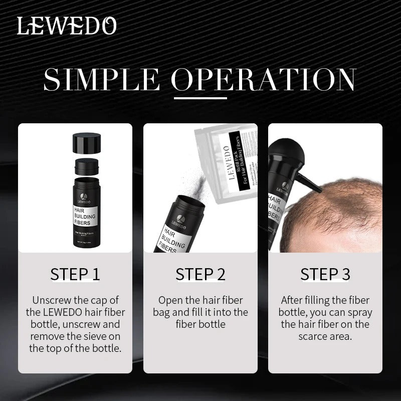 LEWEDO Natural Hair Building Fibers for Men Instant Volume Hair Concealer