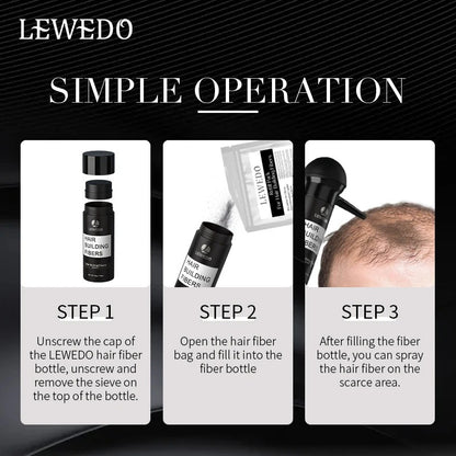 LEWEDO Natural Hair Building Fibers for Men Instant Volume Hair Concealer