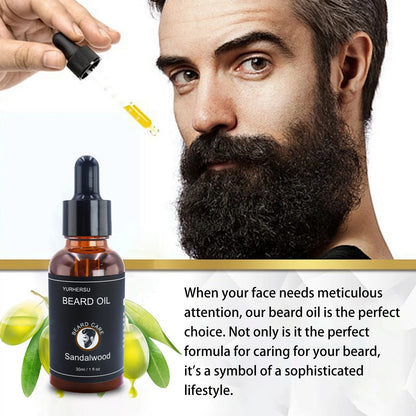 YURHERSU 30ml Beard Serum Men, Premium Grooming Oil, Fuller Look, Soft Finish
