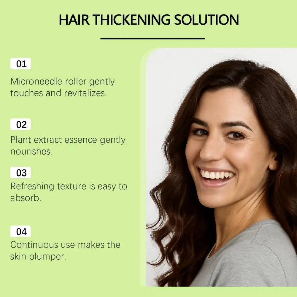 Microneedle Hair Roller Scalp Serum Set For Thinning Hair Fuller Looking Root Care