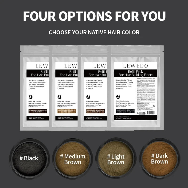 LEWEDO Natural Hair Building Fibers for Men Instant Volume Hair Concealer