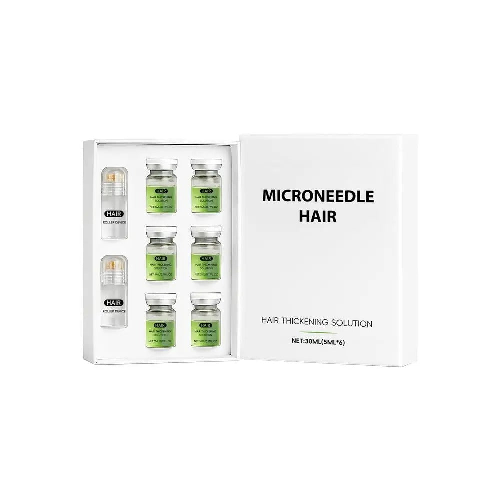 Microneedle Hair Roller Scalp Serum Set For Thinning Hair Fuller Looking Root Care