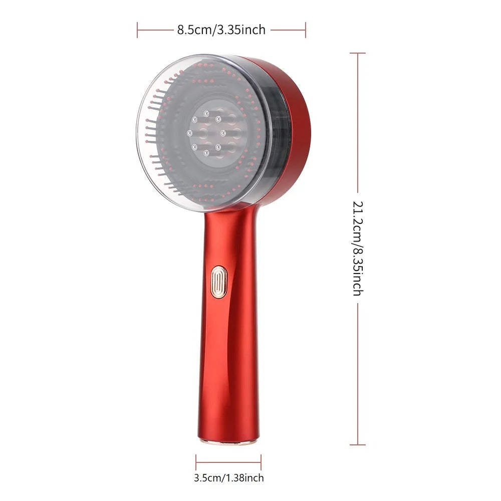 Red Light Scalp Massager Hair Growth Brush Electric Vibration Oil Applicator
