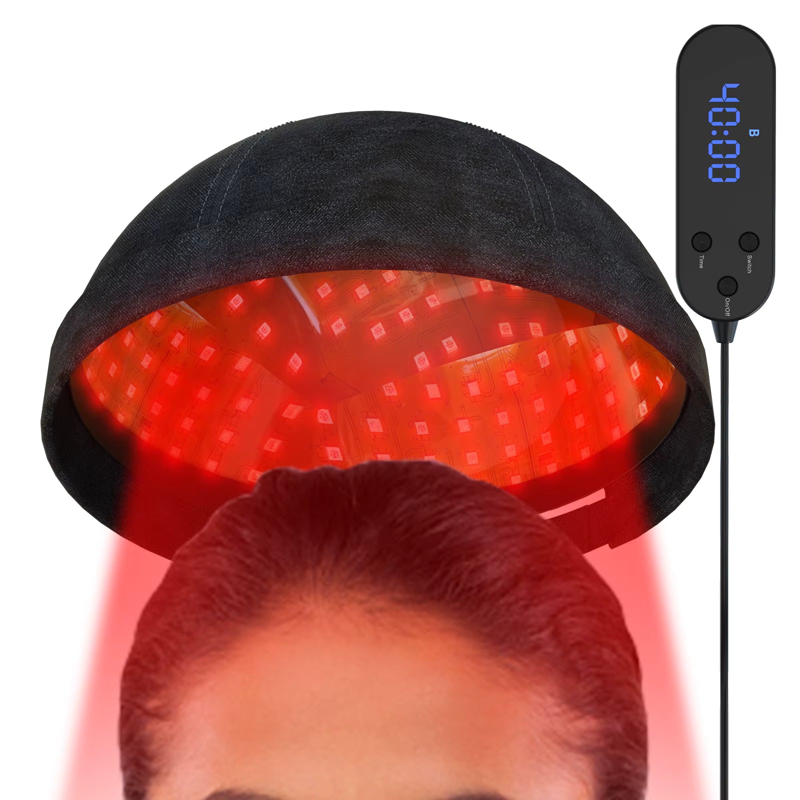 Hair Growth Hat - Promote Hair Regrowth with Red &amp; Blue Light Therapy
