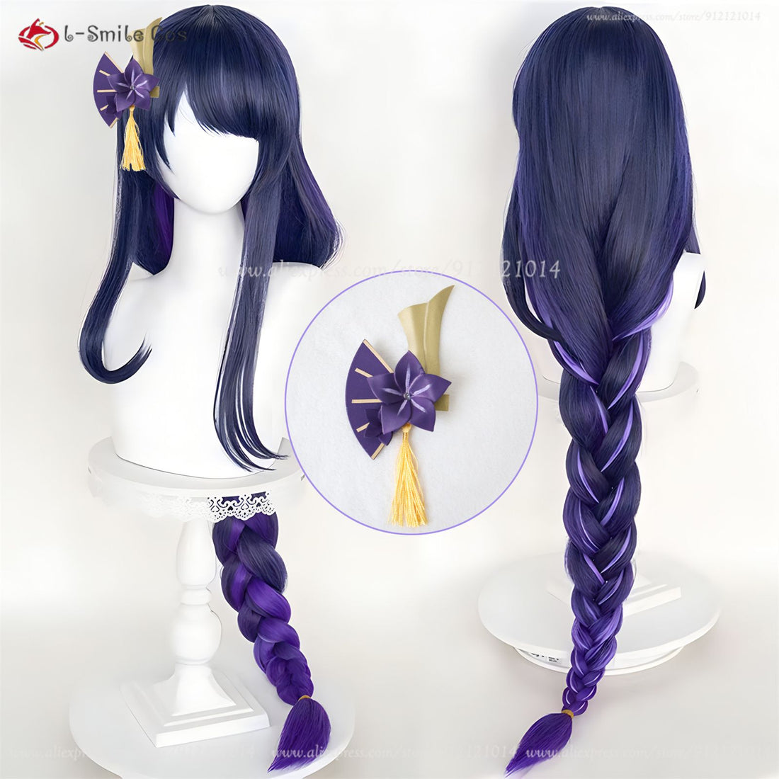Purple Beelzebul Cosplay Wig for Party - Heat Resistant Synthetic Hair