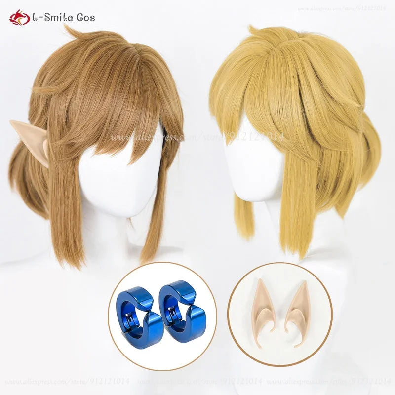 Anime Link Cosplay Wig - Brown Heat Resistant Hair for Costumes &amp; Parties